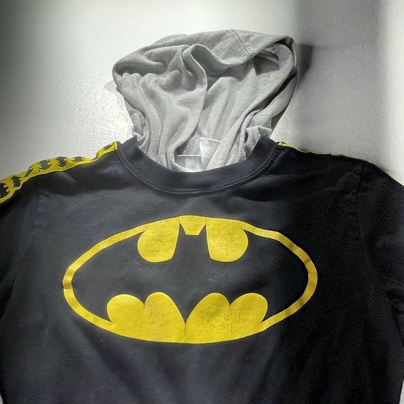 DC Justice League Boys Youth 8 Jersey Long Sleeve Shirt Batman T Shirt Hoodie - Picture 2 of 5